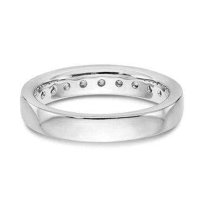 14K White Gold 9-Stone Real Diamond Channel Band