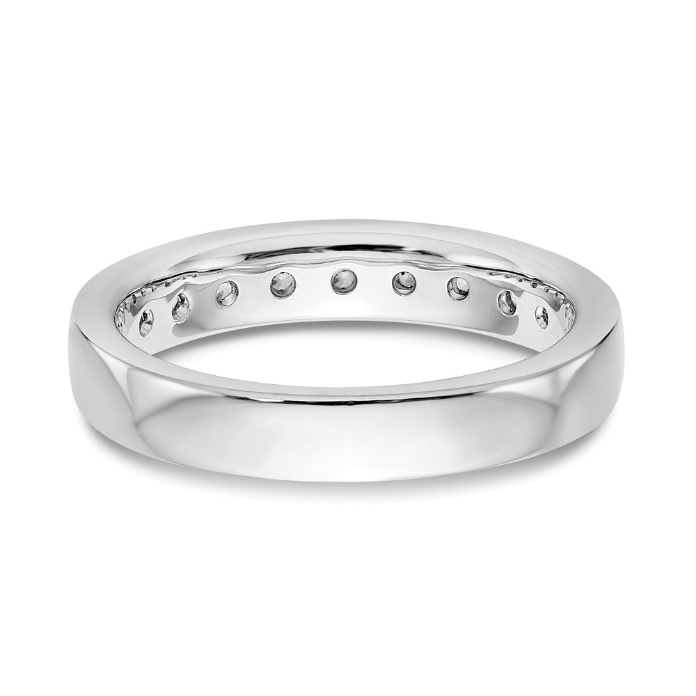 14K White Gold 9 Stone 1/2 Carat Round Diamond Complete Channel Band