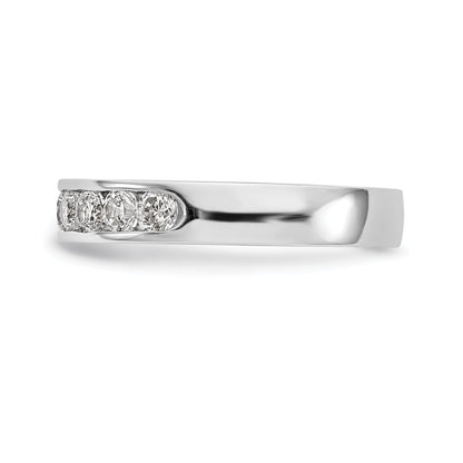 Platinum 9 Stone 7/8 Carat Round Diamond Complete Channel Band