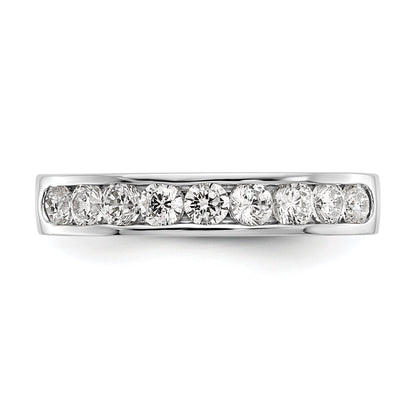 Platinum 9 Stone 7/8 Carat Round Diamond Complete Channel Band