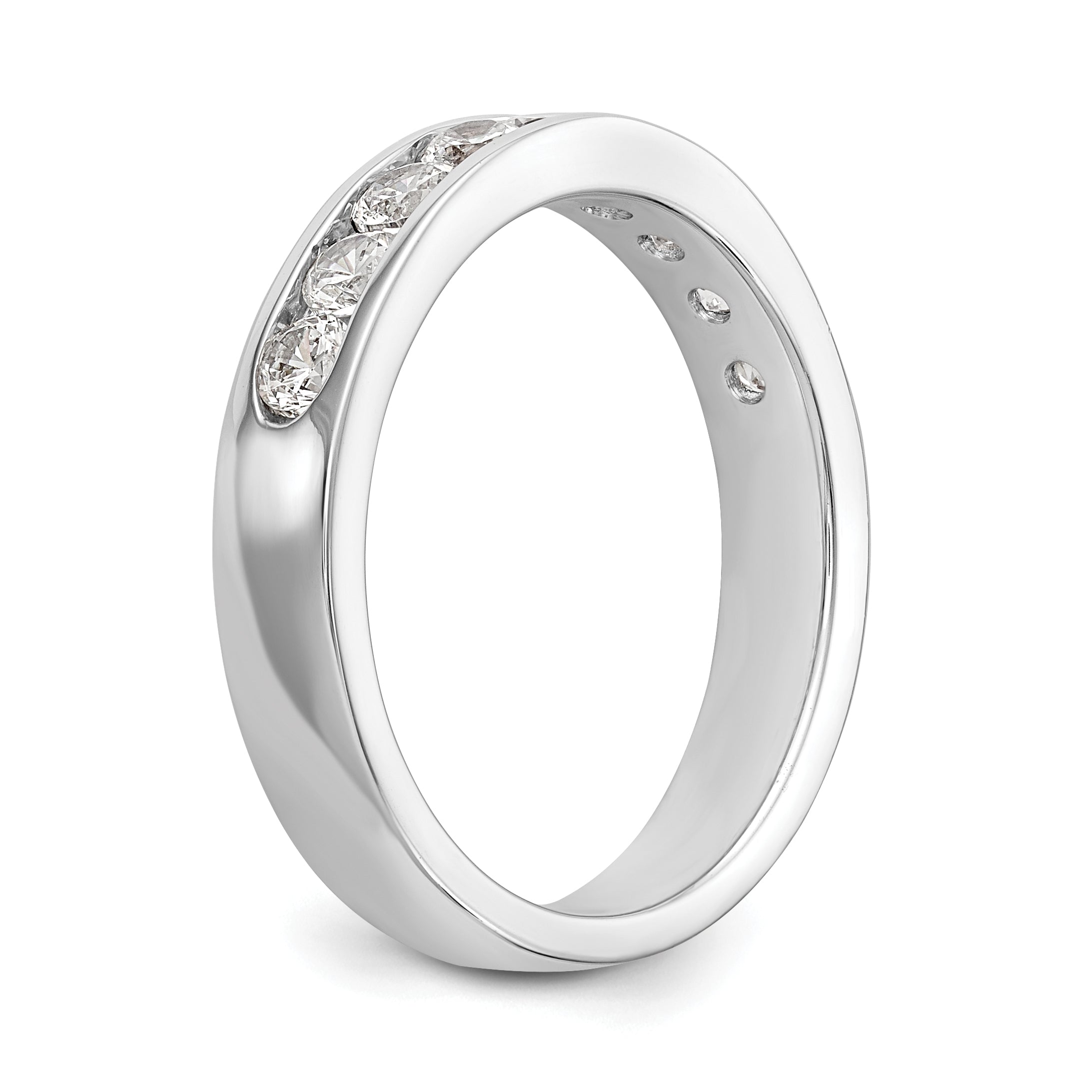 Platinum 9 Stone 7/8 Carat Round Diamond Complete Channel Band