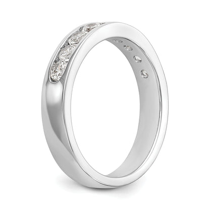 14K White Gold 9 Stone 3/4 Carat Round Diamond Complete Channel Band
