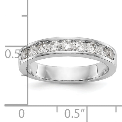 Platinum 9 Stone 7/8 Carat Round Diamond Complete Channel Band