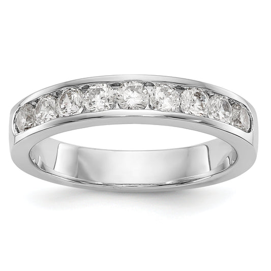 Platinum 9 Stone 7/8 Carat Round Diamond Complete Channel Band