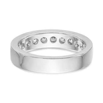 14K White Gold 9 Stone 7/8 Carat Round Diamond Complete Channel Band