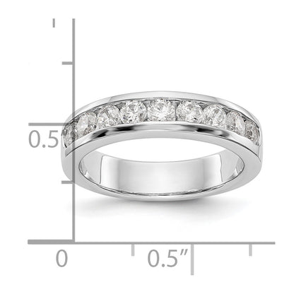 14K White Gold 9 Stone 7/8 Carat Round Diamond Complete Channel Band