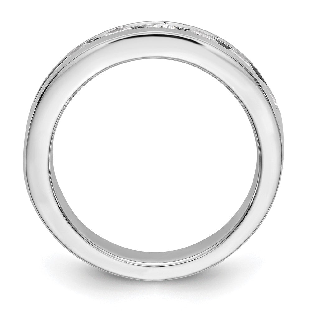 14K White Gold 9-Stone Real Diamond Channel Band