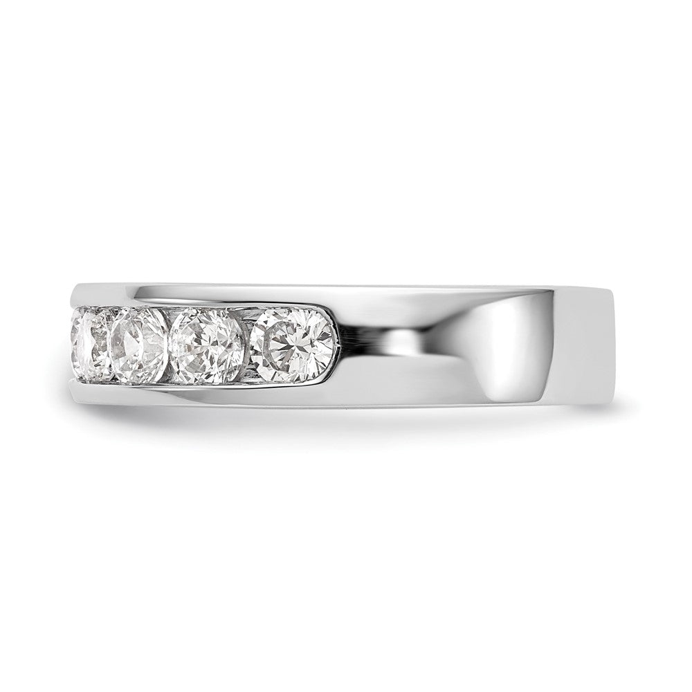 1.35ct. CZ Solid Real 14K White Gold 9-Stone Channel Wedding Band Ring