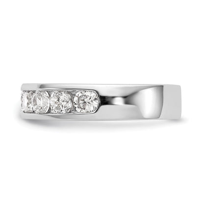 1.35ct. CZ Solid Real 14K White Gold 9-Stone Channel Wedding Band Ring