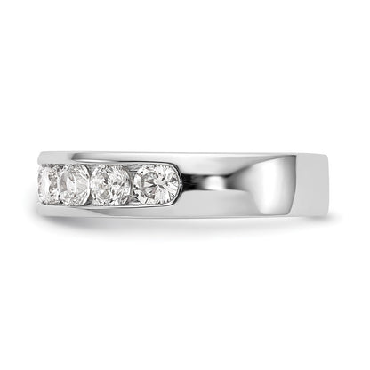 14K White Gold 9-Stone Real Diamond Channel Band
