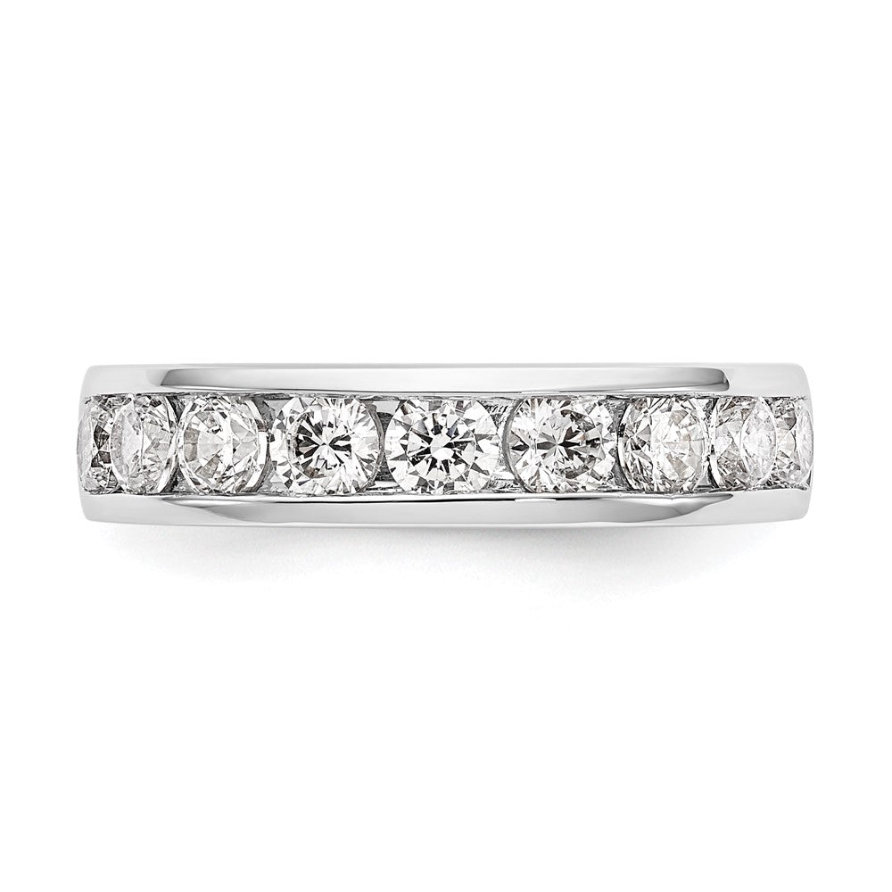 1.35ct. CZ Solid Real 14K White Gold 9-Stone Channel Wedding Band Ring