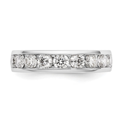 14K White Gold 9-Stone Real Diamond Channel Band