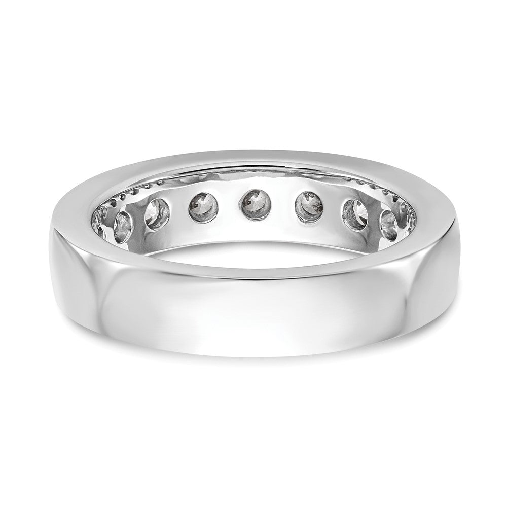 1.35ct. CZ Solid Real 14K White Gold 9-Stone Channel Wedding Band Ring