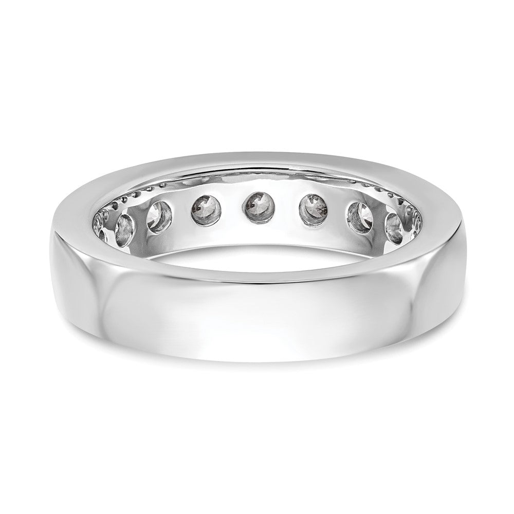 14K White Gold 9-Stone Real Diamond Channel Band