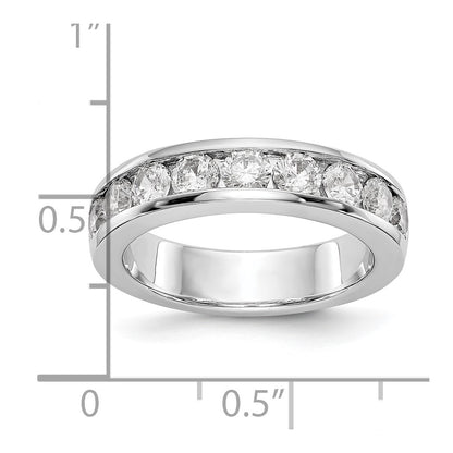 14K White Gold 9-Stone Real Diamond Channel Band