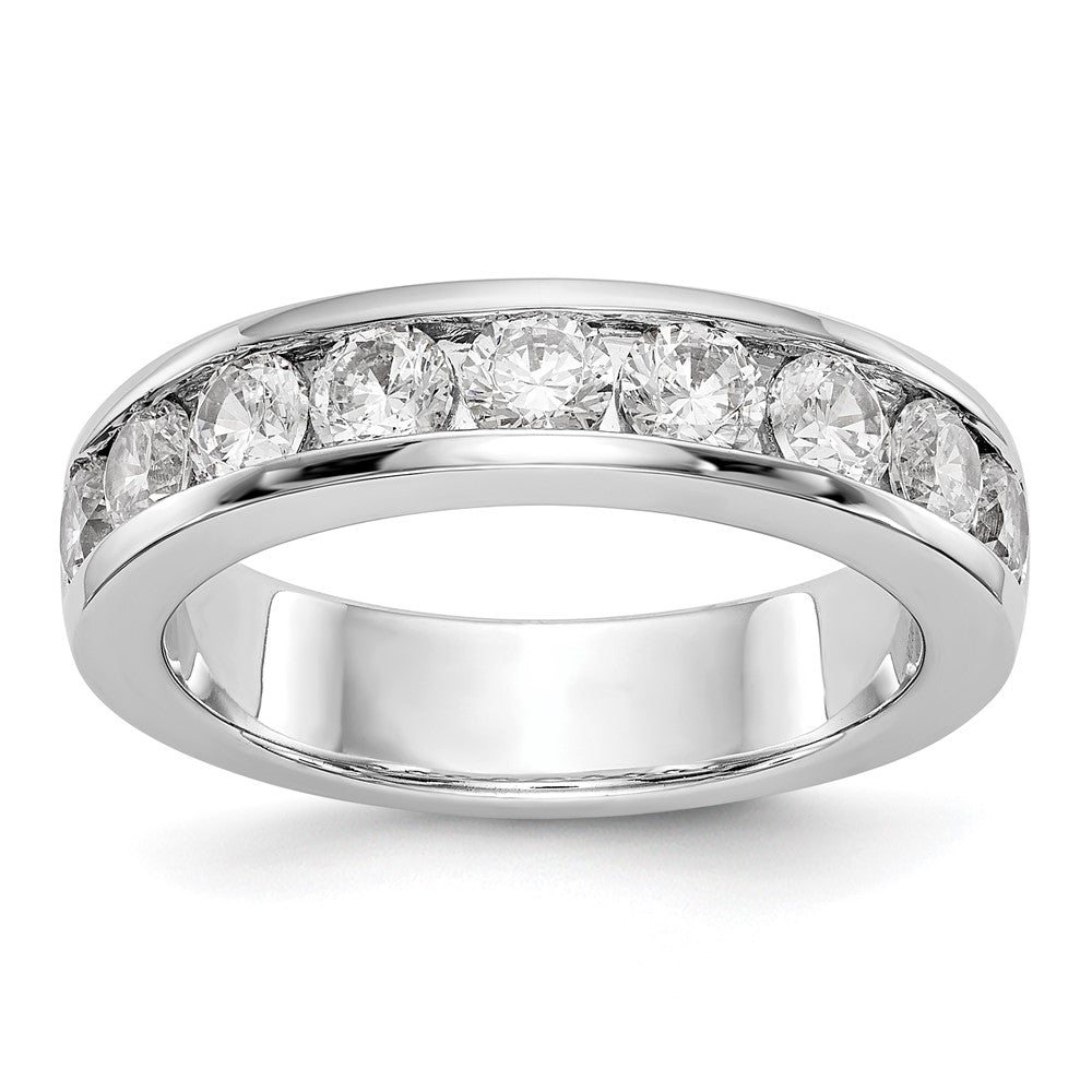 1.35ct. CZ Solid Real 14K White Gold 9-Stone Channel Wedding Band Ring