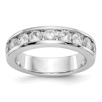 1.35ct. CZ Solid Real 14K White Gold 9-Stone Channel Wedding Band Ring