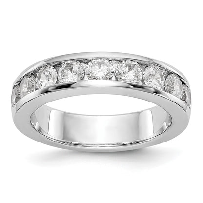 14K White Gold 9-Stone Real Diamond Channel Band