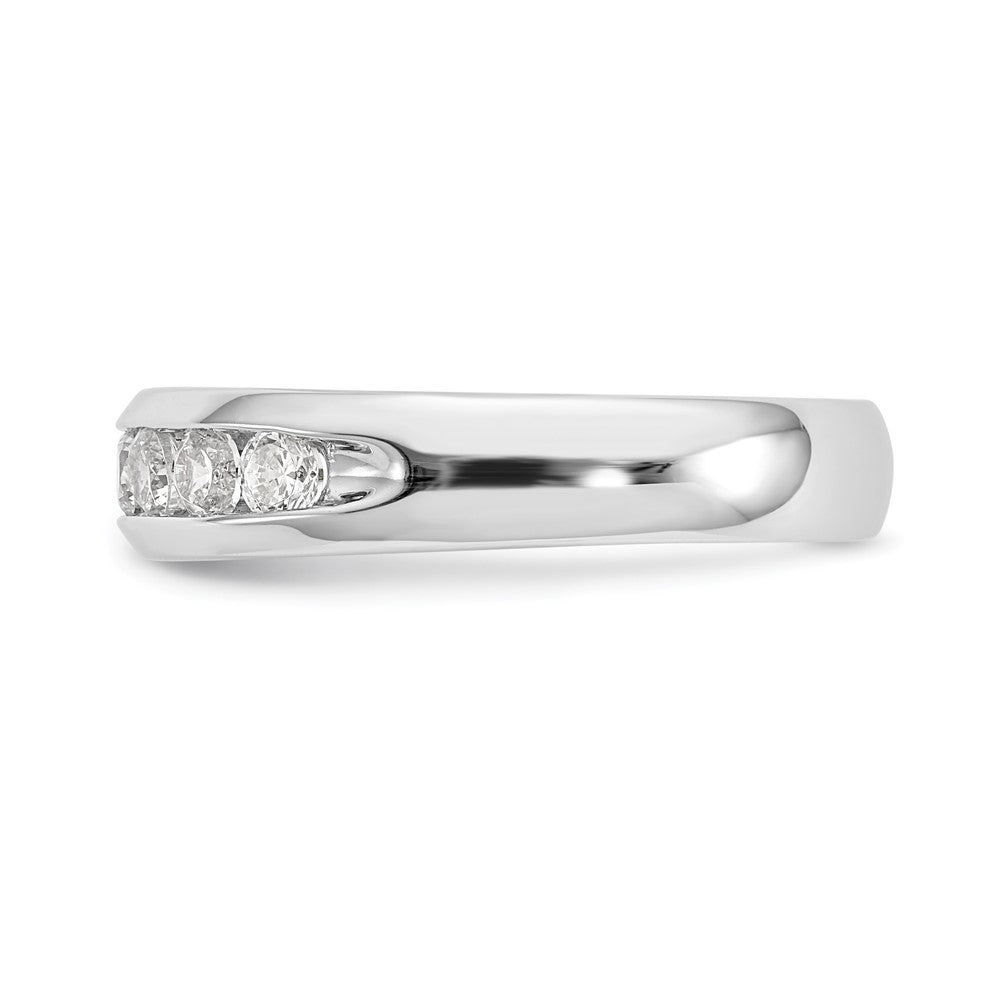 14k White Gold 5/8 Ct. Lab Grown Diamond VS/SI+ G+ Nine Stone Fashion band