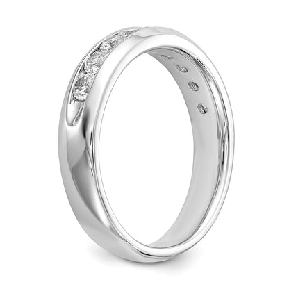 14k White Gold 5/8 Ct. Lab Grown Diamond VS/SI+ G+ Nine Stone Complete Fashion band