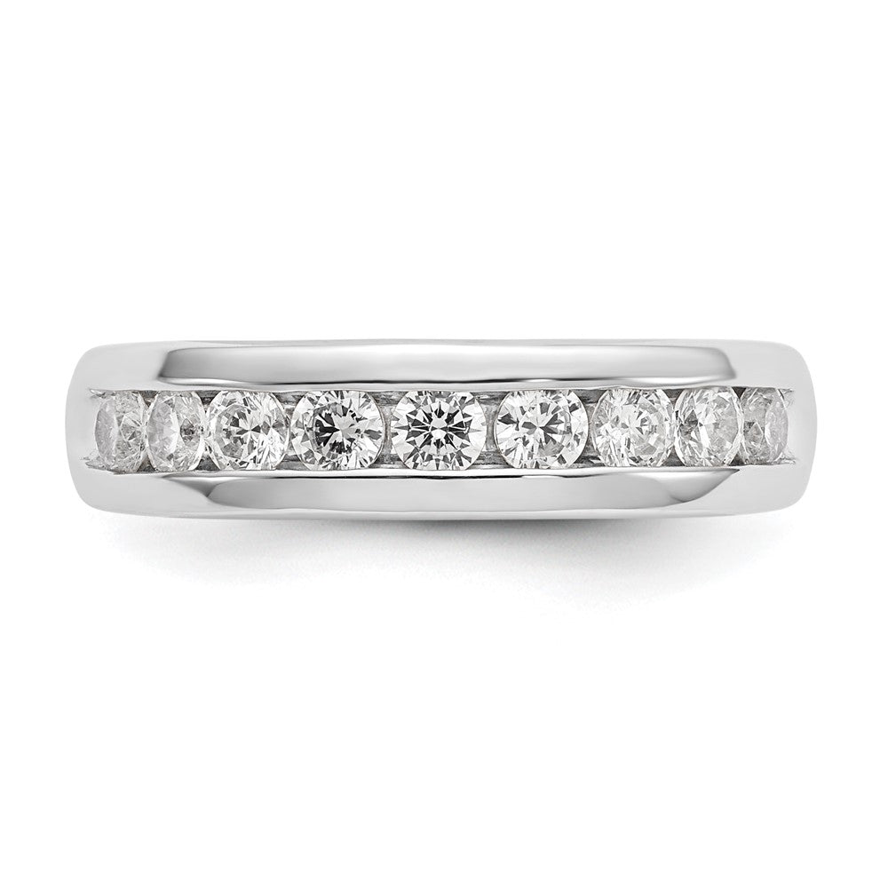 14k White Gold 3/4 Ct. Lab Grown Diamond VS/SI+ G+ Nine Stone Fashion band