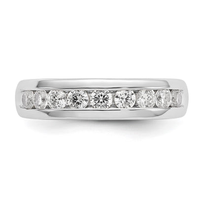14k White Gold 3/4 Ct. Lab Grown Diamond VS/SI+ G+ Nine Stone Fashion band