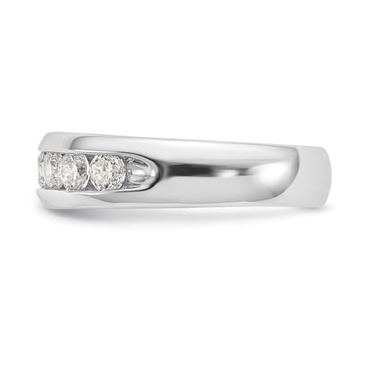 14K White Gold 9-Stone Real Diamond Channel Band