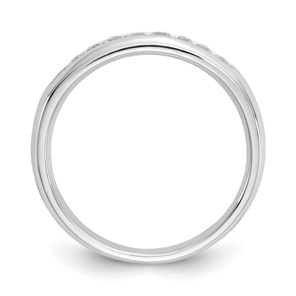 14K White Gold 9-Stone Real Diamond Channel Band