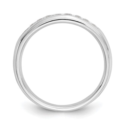 14K White Gold 9-Stone Real Diamond Channel Band