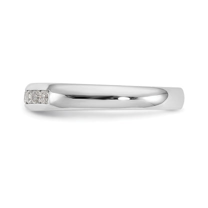 14K White Gold 9-Stone Real Diamond Channel Band