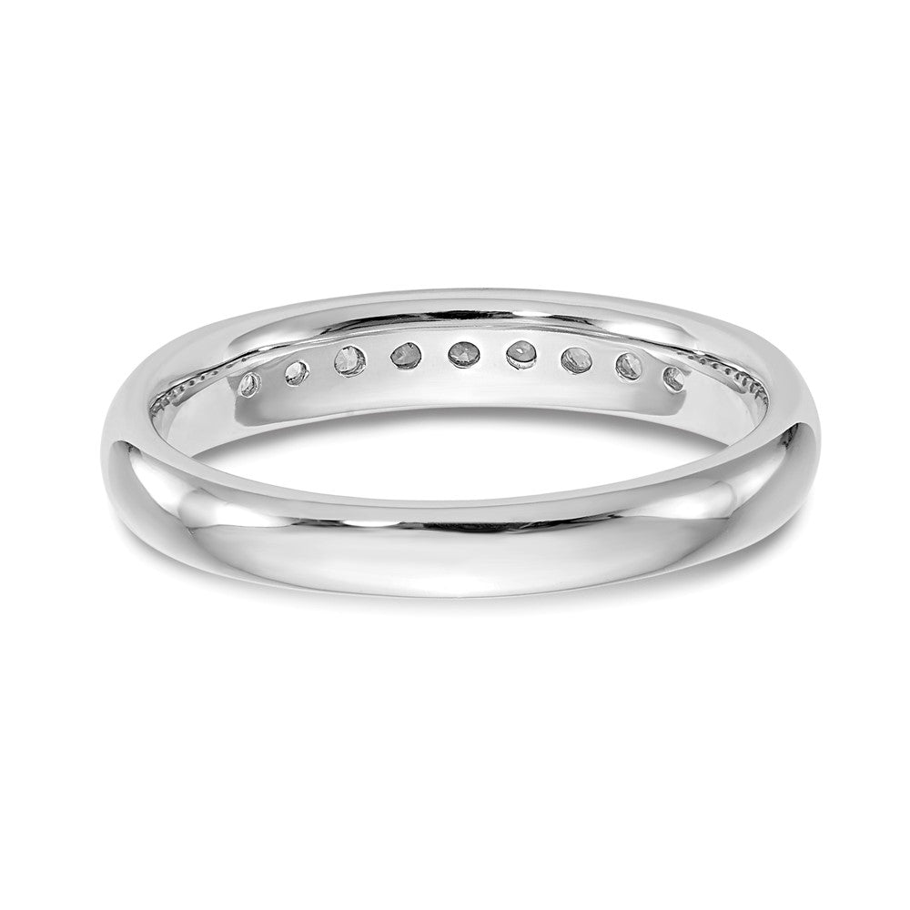 14K White Gold 9-Stone Real Diamond Channel Band