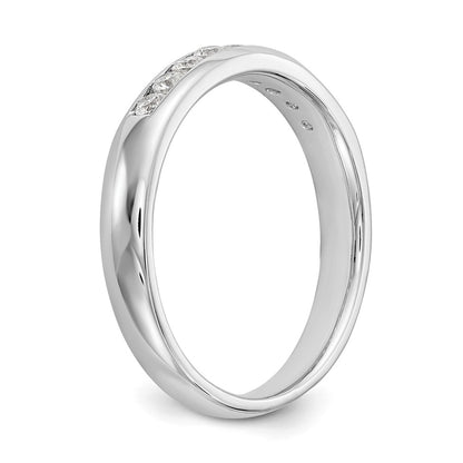 14K White Gold 9-Stone Real Diamond Channel Band