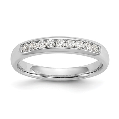 14K White Gold 9-Stone Real Diamond Channel Band
