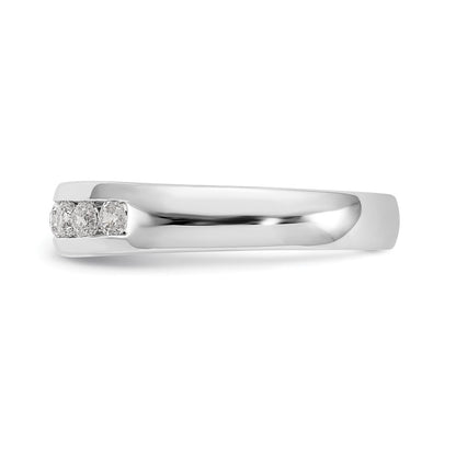 14K White Gold 9-Stone Real Diamond Channel Band