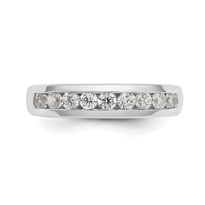 14K White Gold 9-Stone Real Diamond Channel Band