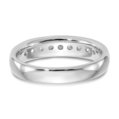 14K White Gold 9-Stone Real Diamond Channel Band
