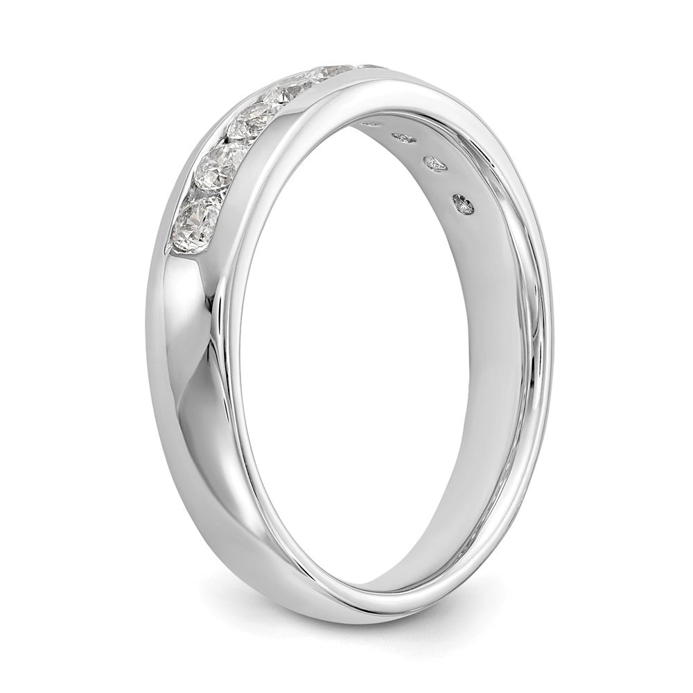 14K White Gold 9-Stone Real Diamond Channel Band