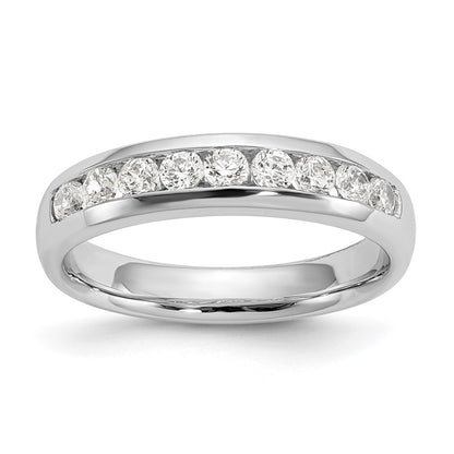 14K White Gold 9-Stone Real Diamond Channel Band