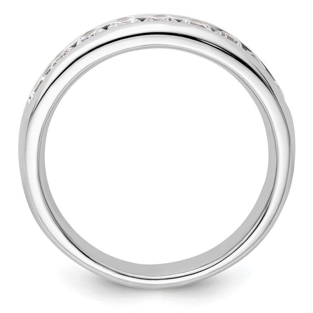 14K White Gold 9-Stone Real Diamond Channel Band