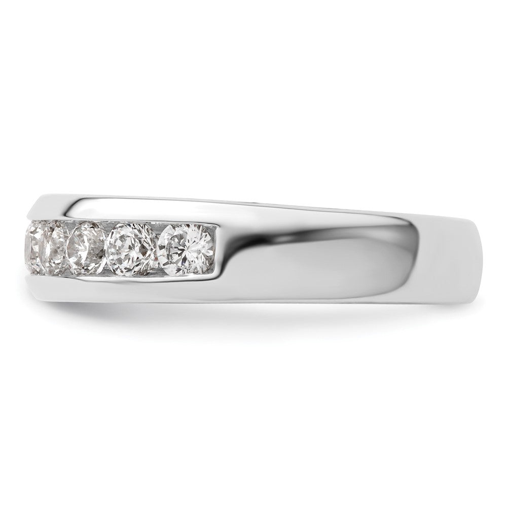 14K White Gold 9-Stone Real Diamond Channel Band