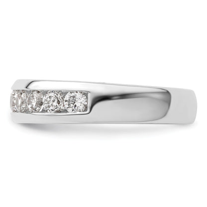 14K White Gold 9-Stone Real Diamond Channel Band