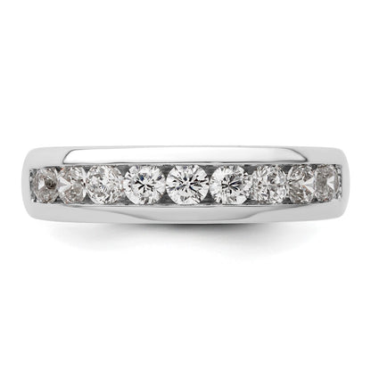 14K White Gold 9-Stone Real Diamond Channel Band