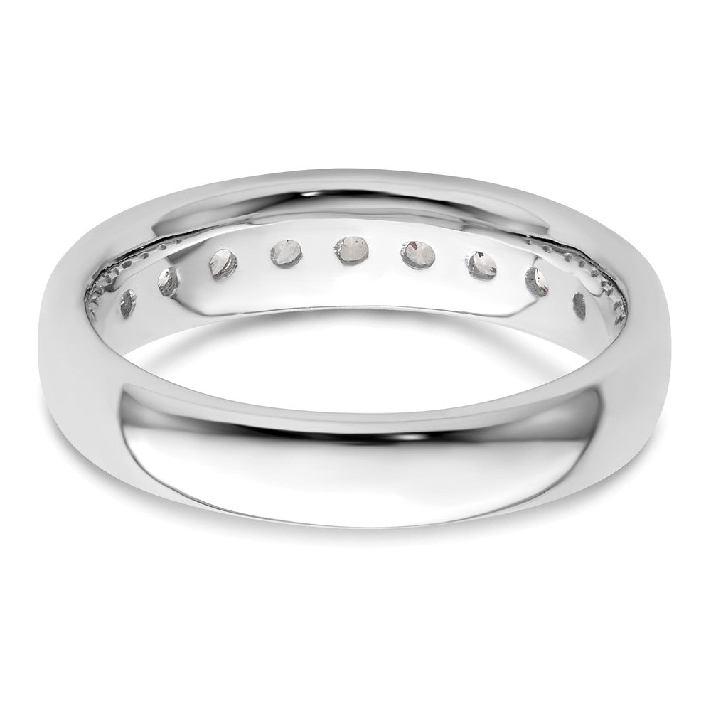 14K White Gold 9-Stone Real Diamond Channel Band
