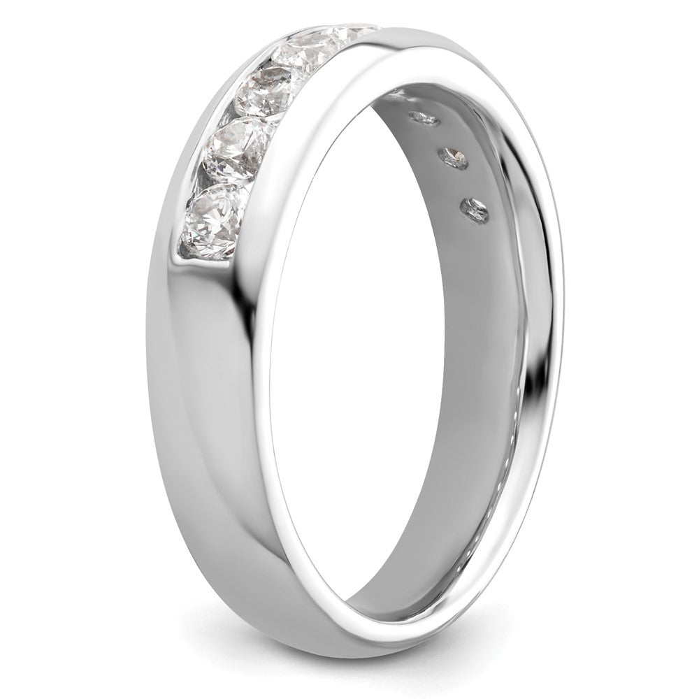 14K White Gold 9-Stone Real Diamond Channel Band