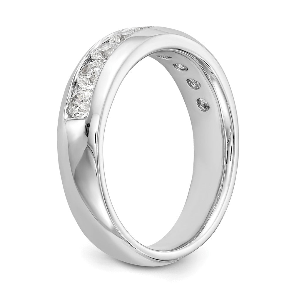 14K White Gold 9-Stone Real Diamond Channel Band