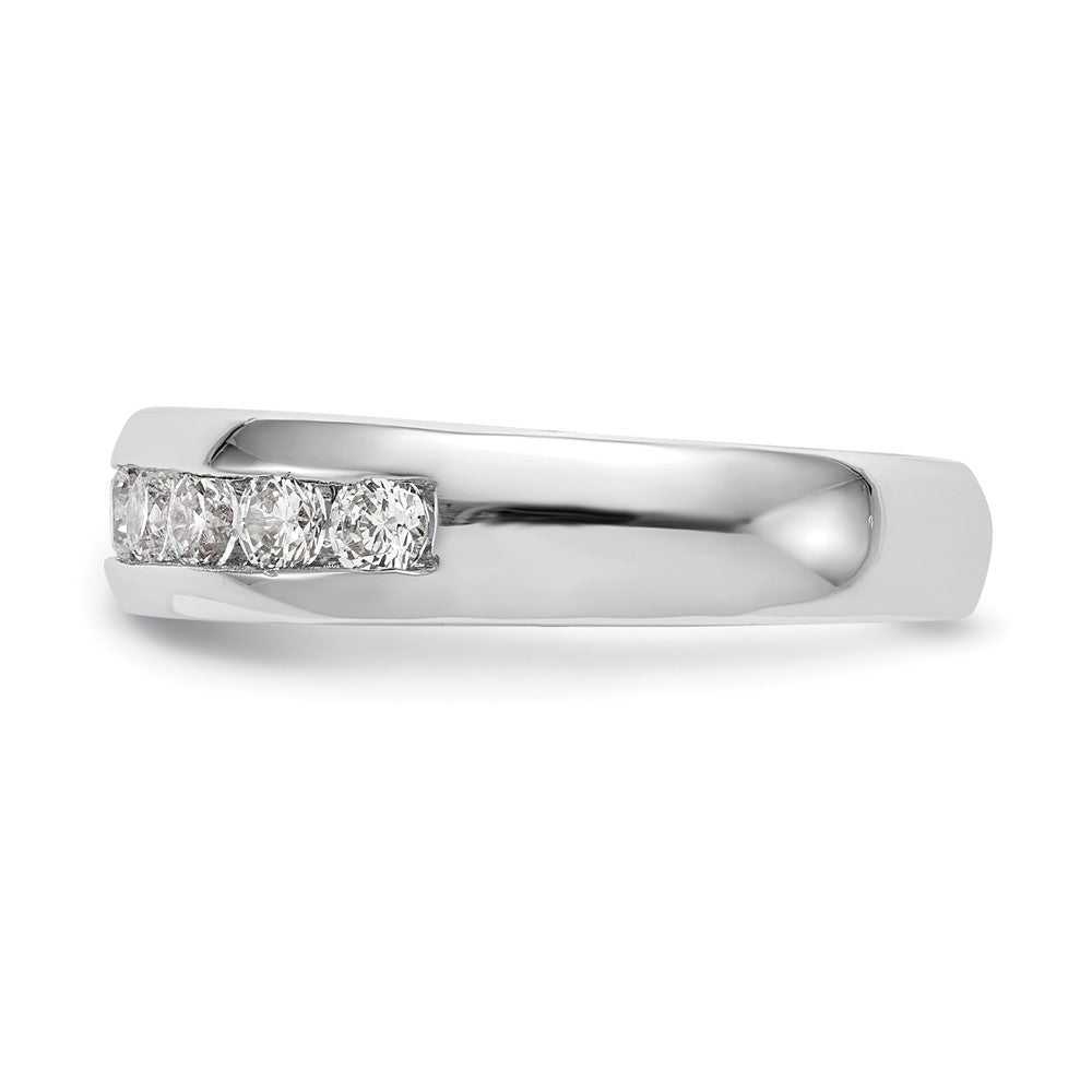 14K White Gold 9-Stone Real Diamond Channel Band