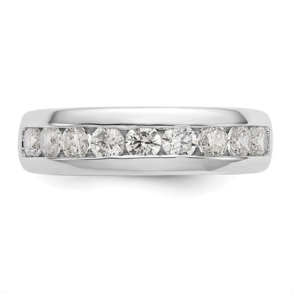14K White Gold 9-Stone Real Diamond Channel Band