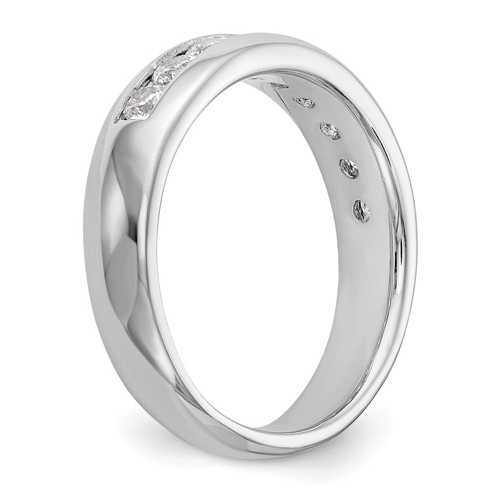 14K White Gold 9-Stone Real Diamond Channel Band