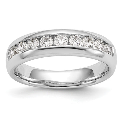 14K White Gold 9-Stone Real Diamond Channel Band