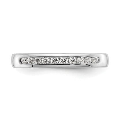 14K White Gold 10-Stone Real Diamond Channel Band
